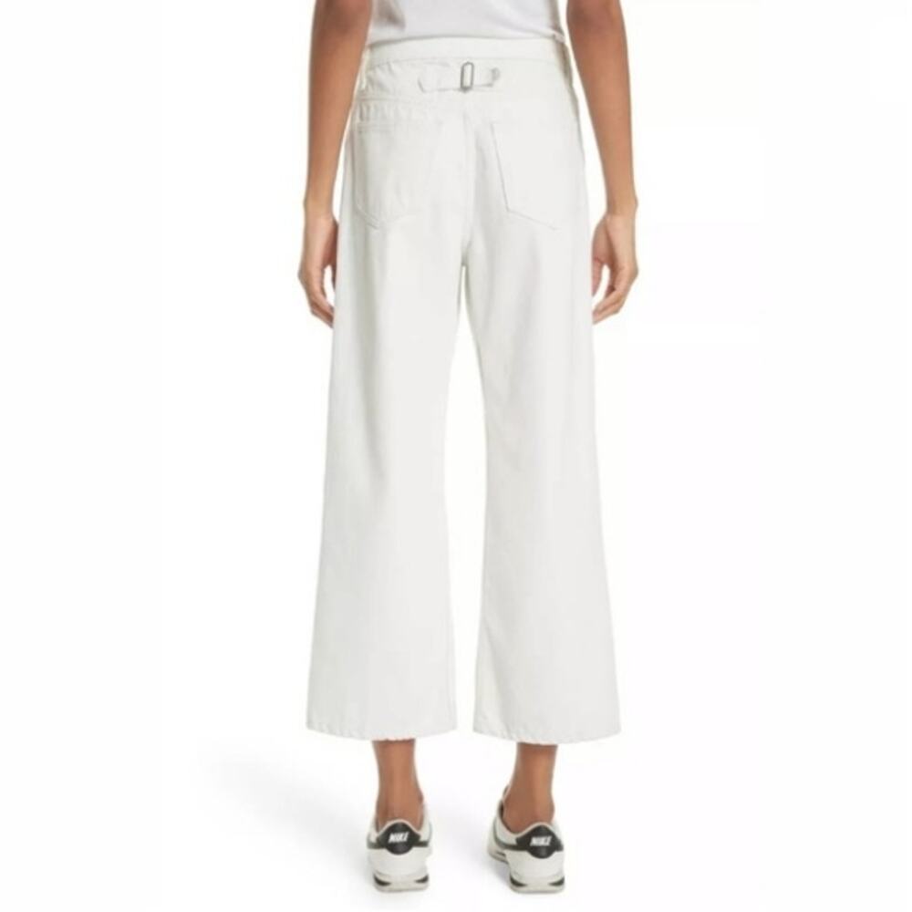 A.L.C. Montag cropped wide straight leg twill jeans in almost white Size 14 NEW - Picture 5 of 11